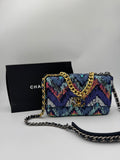 Borsa paillettes blu 25cm
