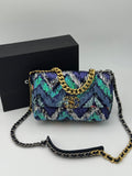 Borsa paillettes blue 25cm