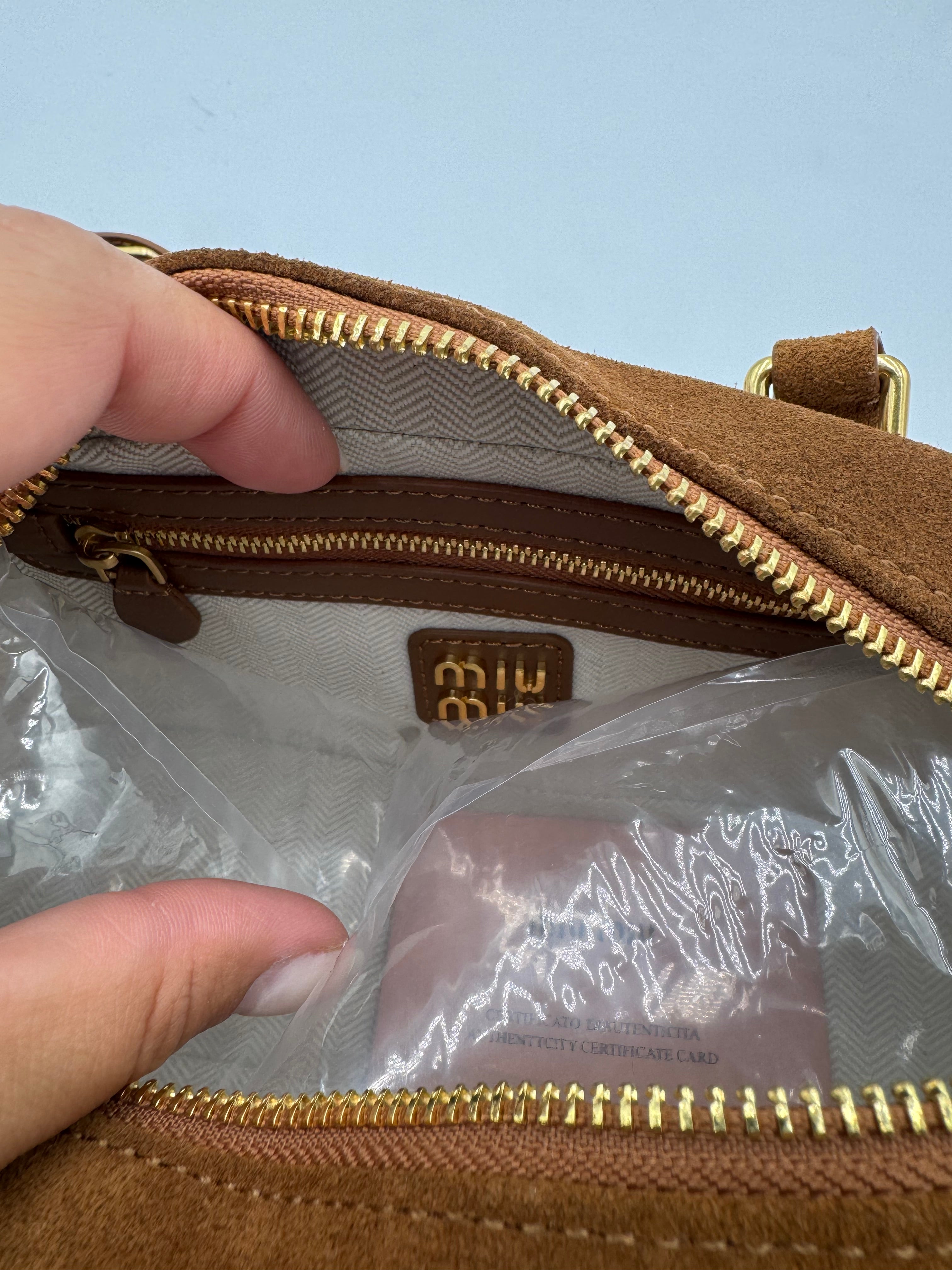 Borsa camoscio camel 23cm