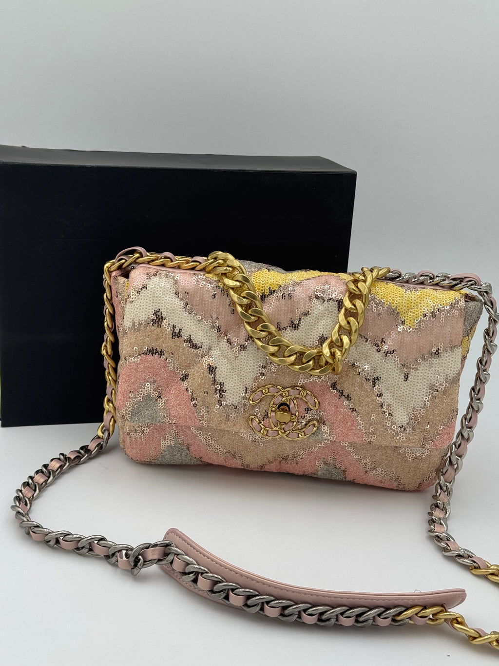 Borsa paillettes pink 25cm