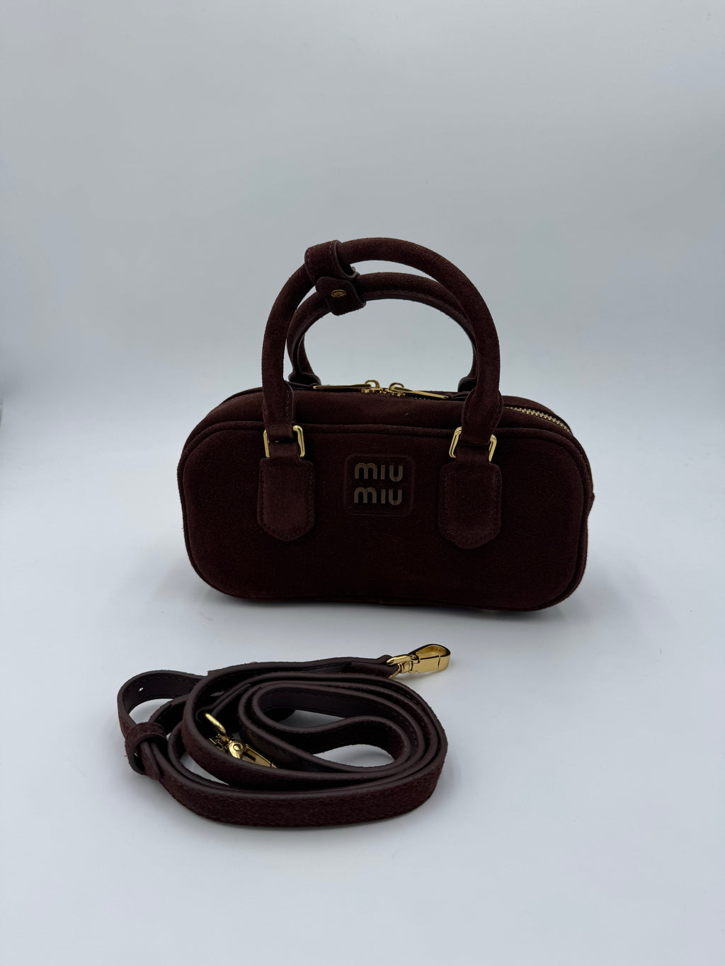 Borsa camoscio chocolate 23cm