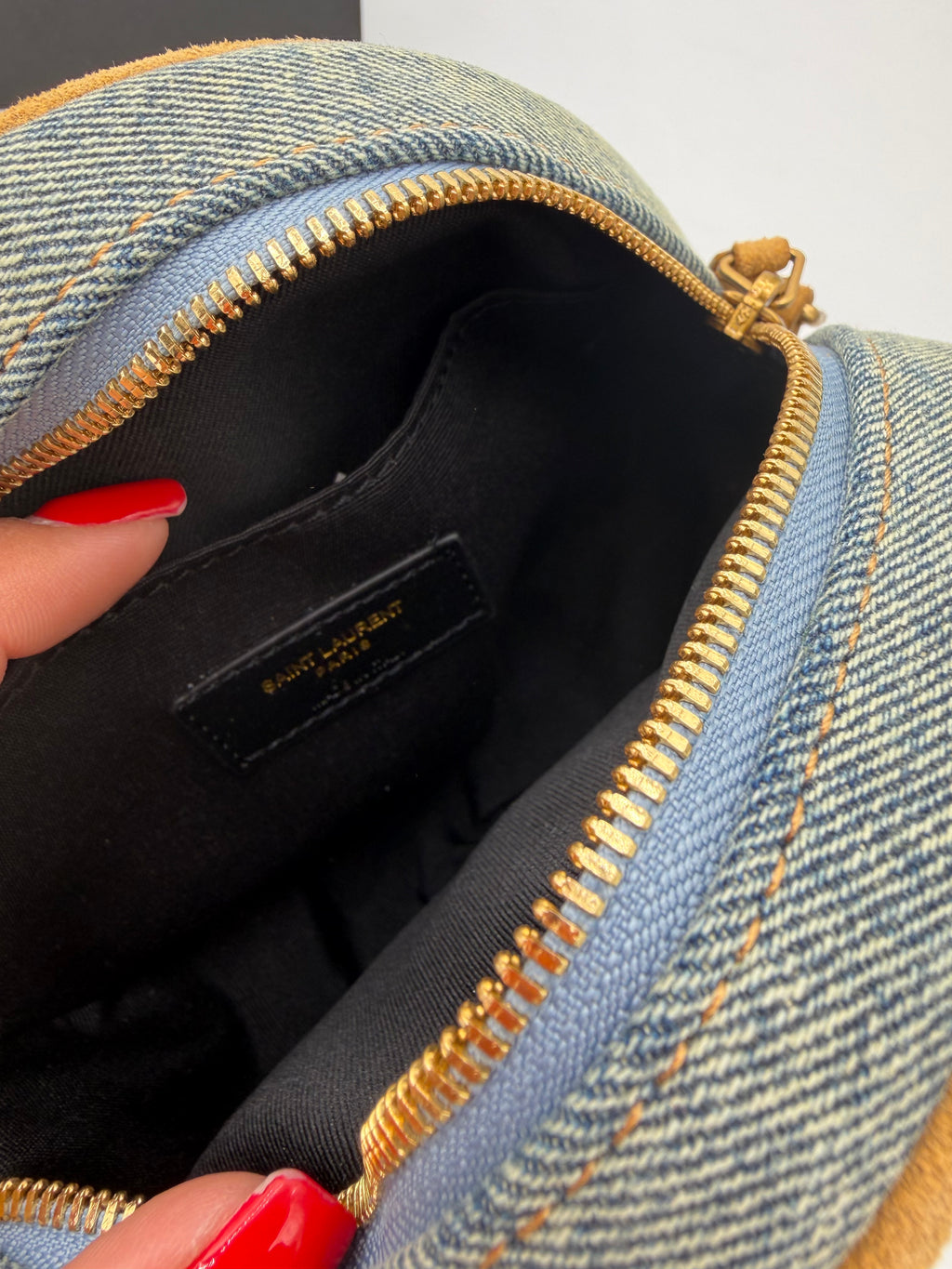 Borsa denim rotonda
