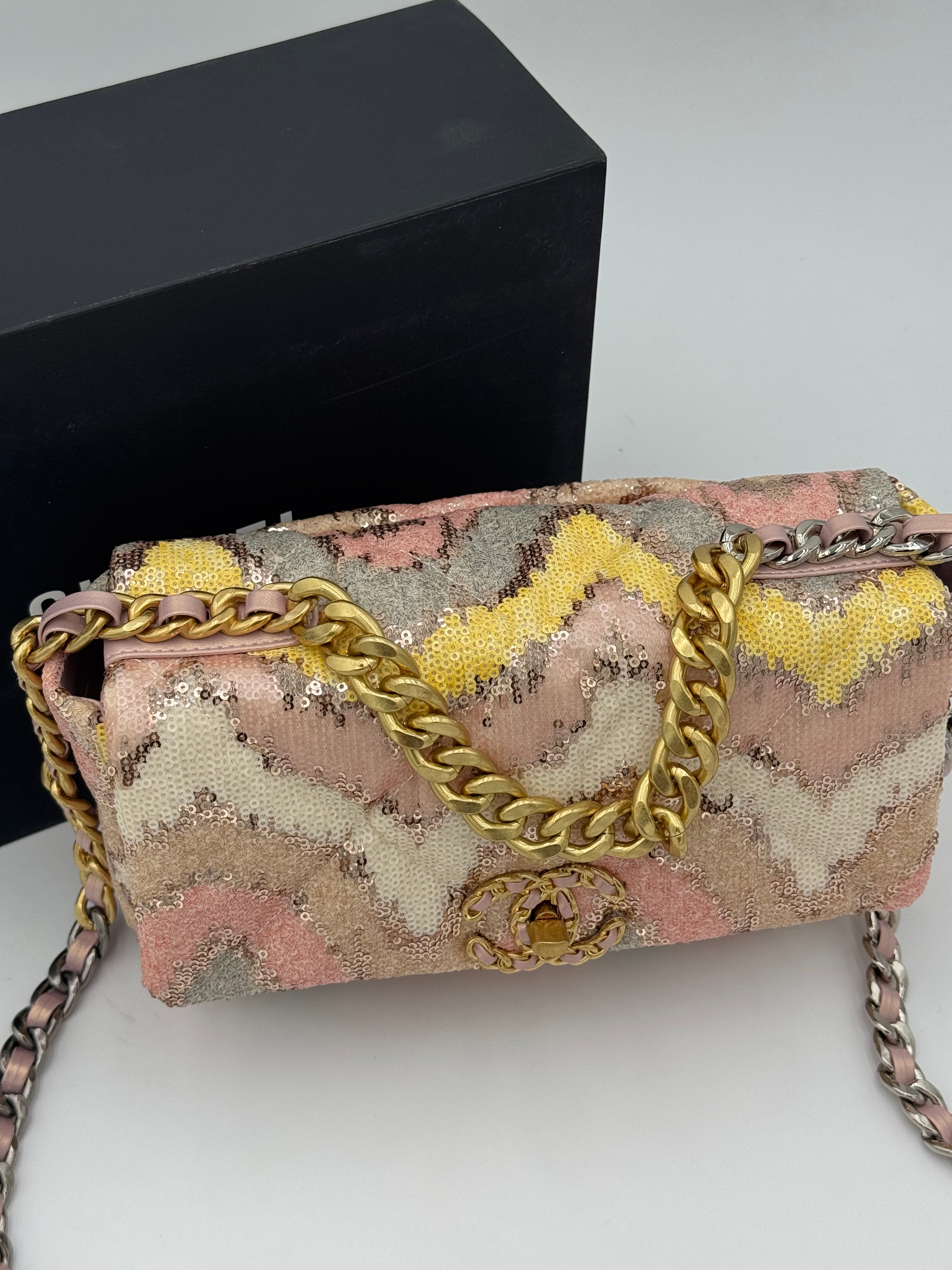 Borsa paillettes pink 25cm