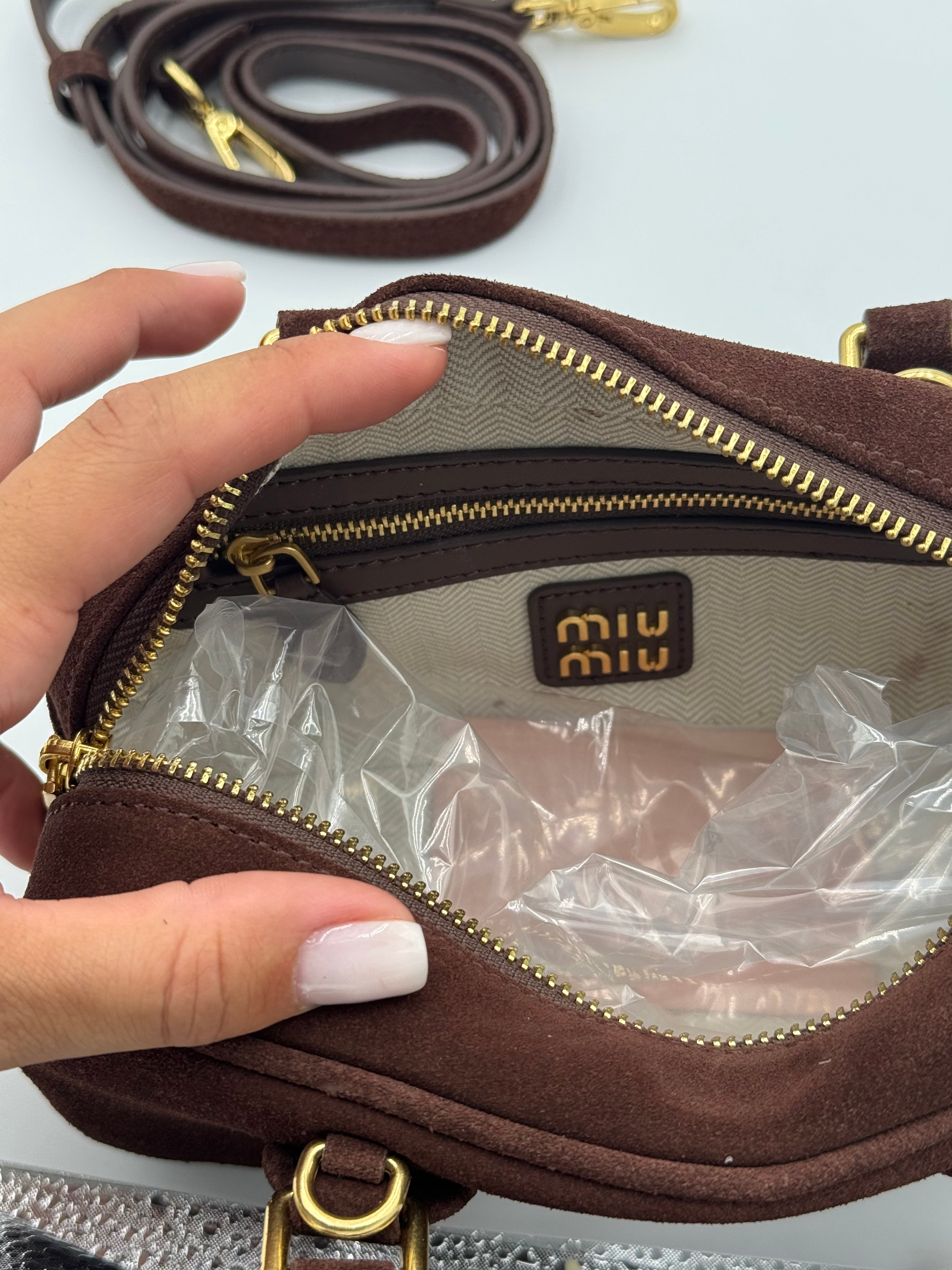 Borsa camoscio chocolate 23cm
