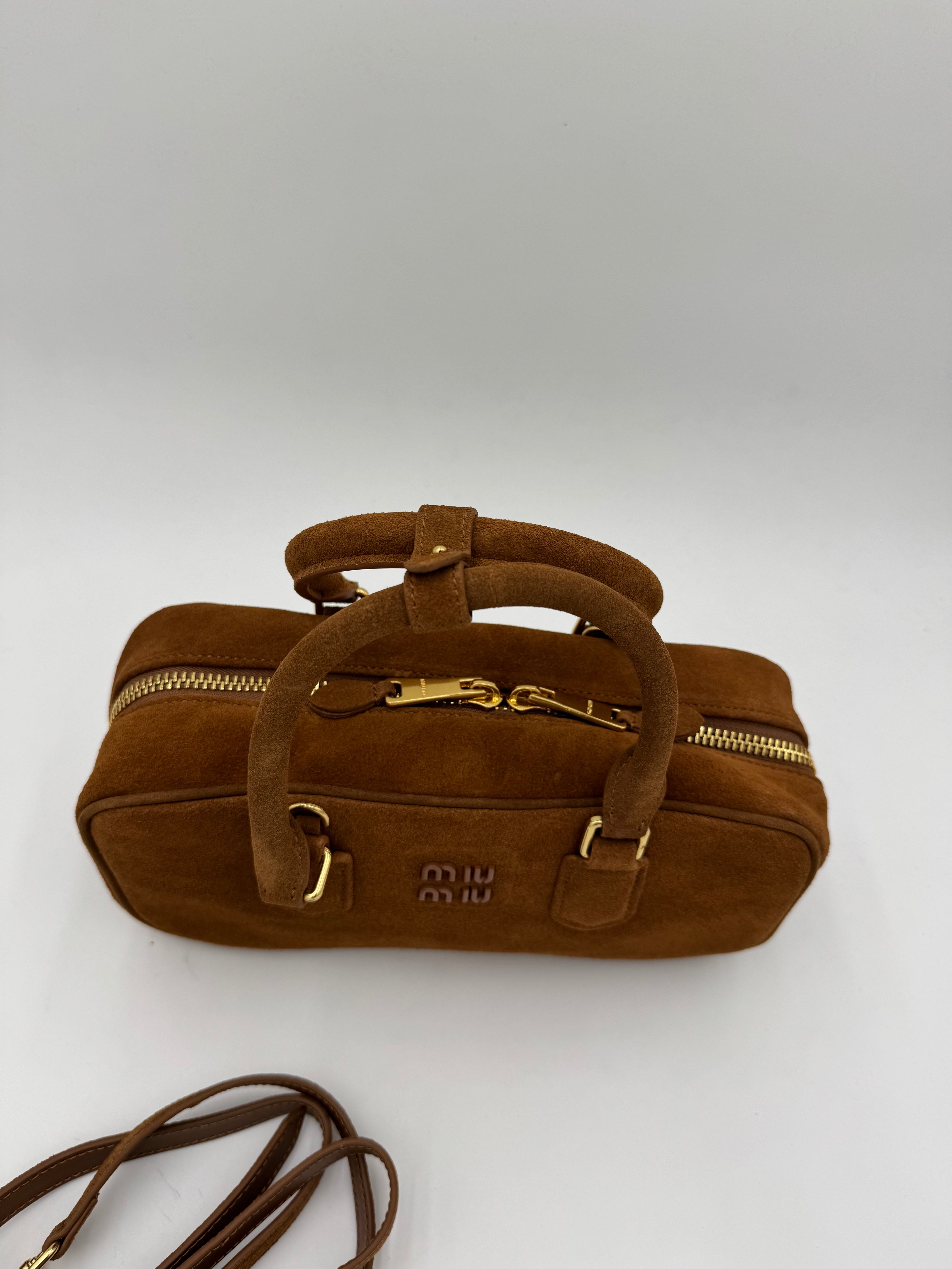 Borsa camoscio camel 25cm
