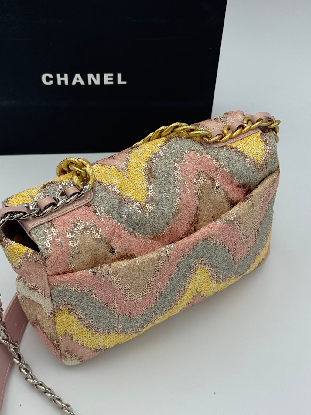 Borsa paillettes pink 25cm